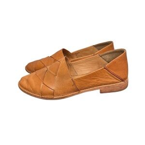 Anthropologie Aerin Hawley Loafers Camel Brown Size 9 Leather